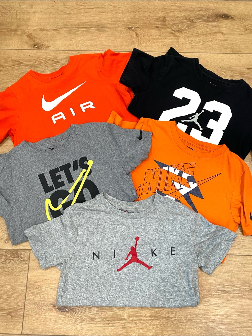 Nike Jordan Boys Graphic T-Shirt Lot 5 Youth Tees Swoosh Jumpman Athletic Sporty